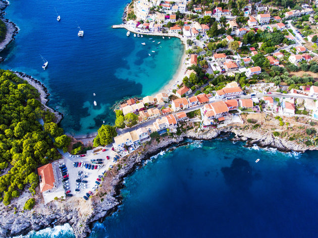 Assos Village In Kefalonia Aerial View