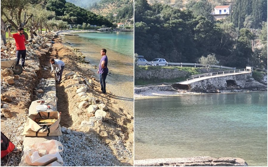 Ιθάκη: Ξεκίνησε η επισκευή της παραλίας Δεξά μετά την καταστροφή που υπέστη από τον «Ιανό»