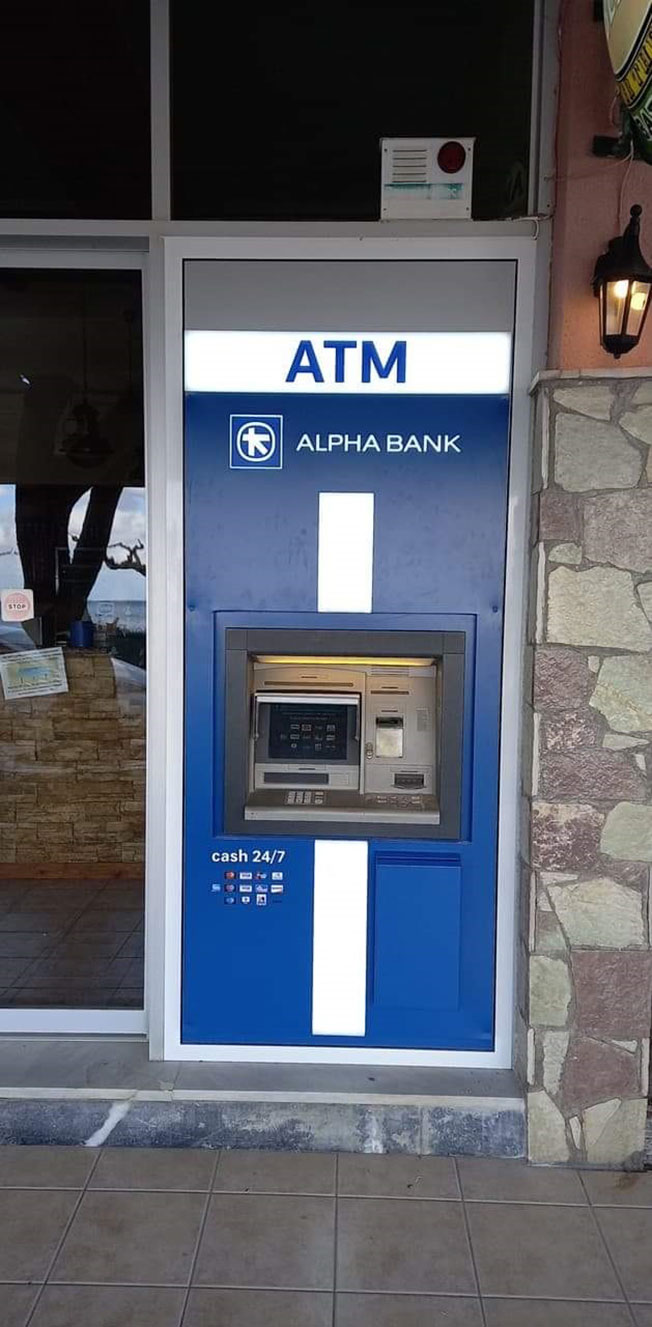 Πανέτοιμο το νέο ΑΤΜ της Alpha Bank στο εστιατόριο “Παντελής” του Πόρου!
