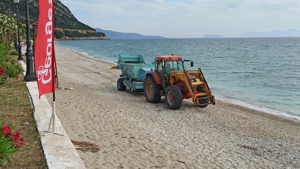 Ξεκίνησε ο καθαρισμός της παραλίας του Πόρου [εικόνα]