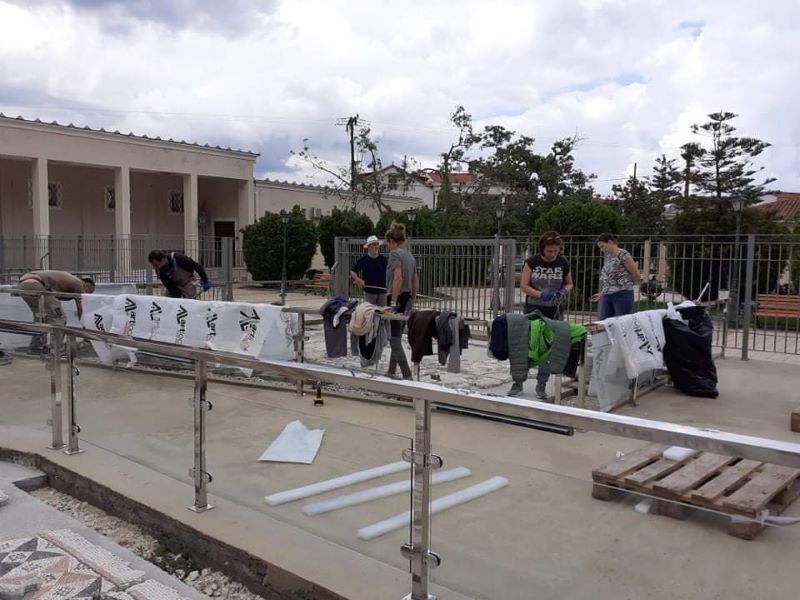 Συνεχίστηκαν και σήμερα οι εργασίες τοποθέτησης και συντήρησης των ψηφιδωτών στο νέο Μουσείο Σάμης [εικόνες]