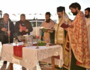 Αγιασμός και Αρχιερατική Θεία Λειτουργία στον αποκατεστημένο απο τους σεισμούς Ι.Ν