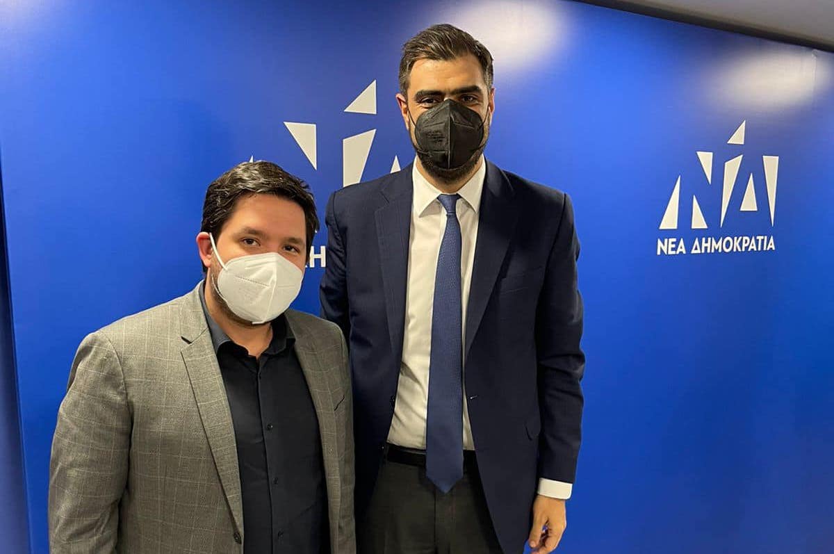 Στα Κεντρικά της ΝΔ ο Γιώργος Κοκκόλης -Συνάντηση με τον Γραμματέα Παύλο Μαρινάκη [εικόνα]