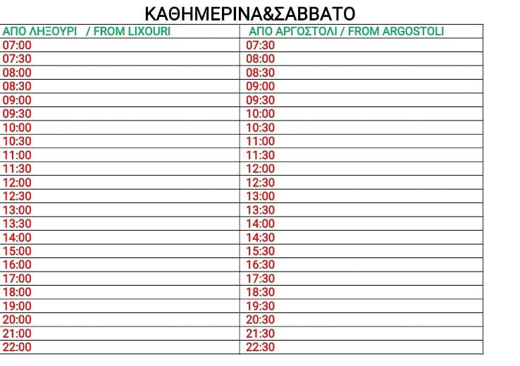 Νέα δρομολόγια στην γραμμή Ληξούρι Αργοστόλι έως 26 Ιουνίου