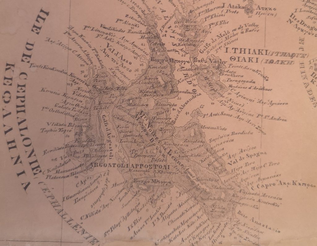 Ένας χάρτης της Κεφαλονιάς του 1838 το έκθεμα του μήνα στην Ιακωβάτειο βιβλιοθήκη