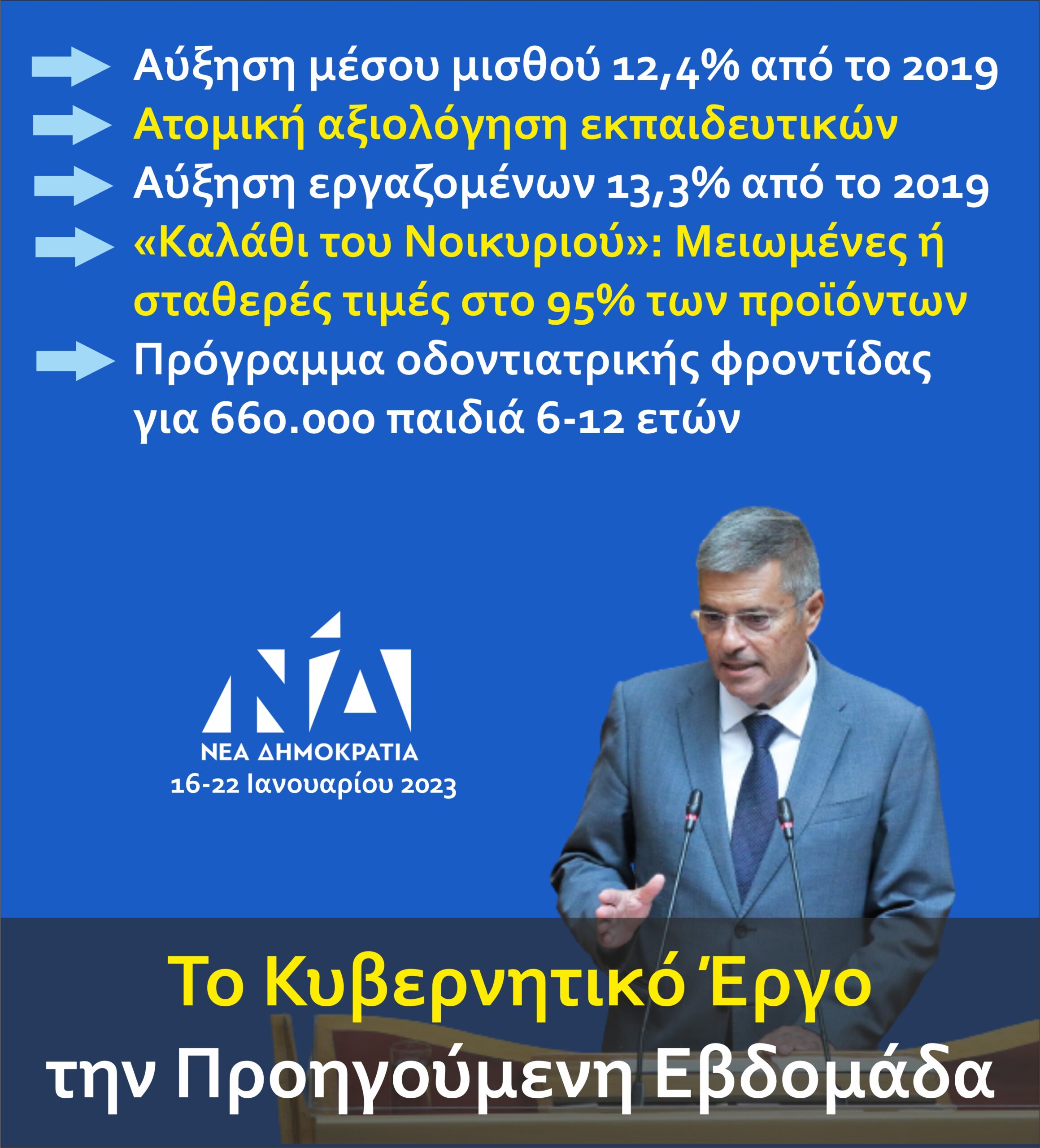 Το Κυβερνητικό έργο της προηγούμενης εβδομάδας