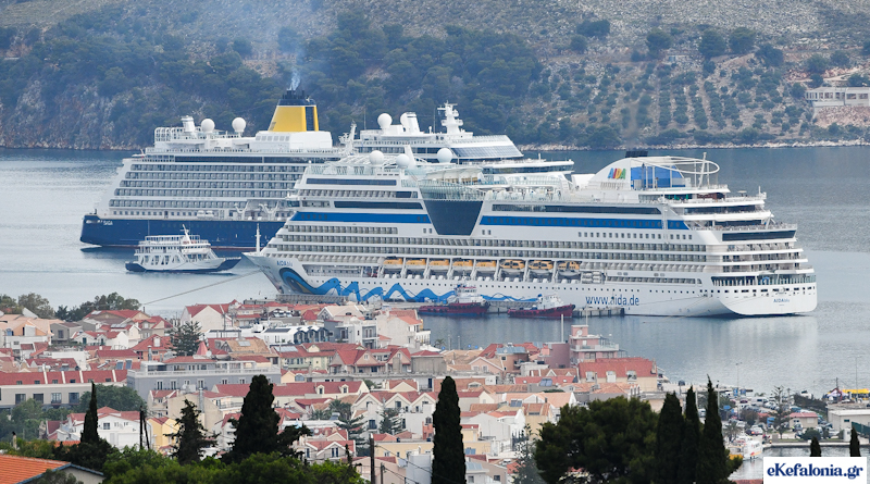Ακόμα ένα κρουαζιερόπλοιο κατέπλευσε στο Αργοστόλι  Εντυπωσιακές εικόνες