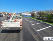 Εργασίες διαγράμμισης του πάρκινγκ στην παραλιακή ζώνη