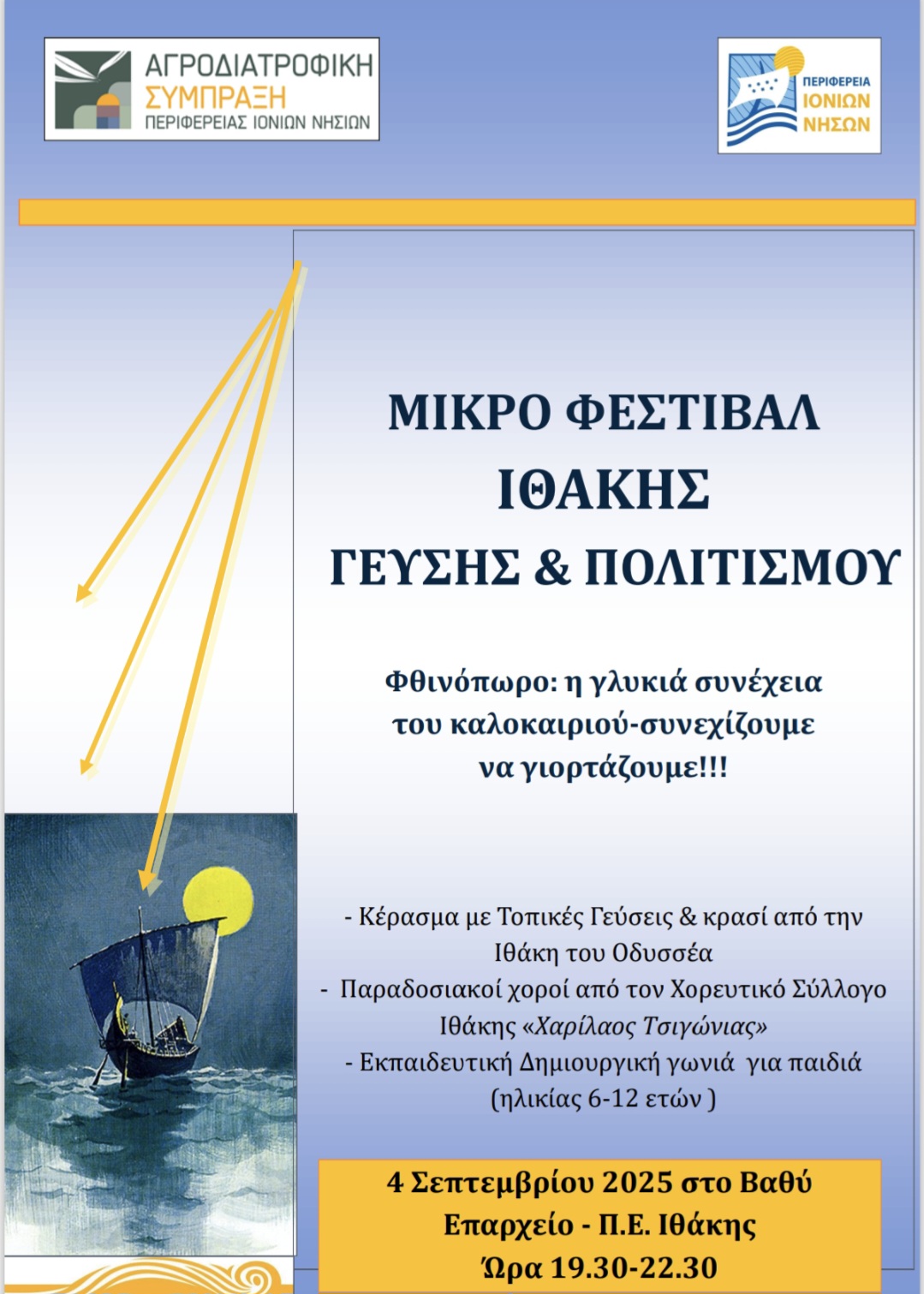 Μικρό Φεστιβάλ ” ΟΔΥΣΣΕΙΑ’ στην Περιφερειακή Ενότητα Ιθάκης