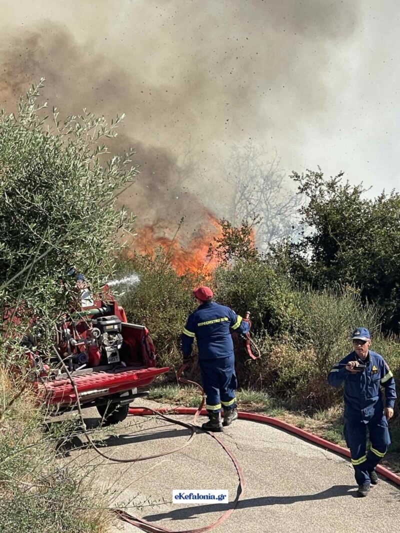 Υπό έλεγχο η φωτιά στα Μεταξάτα Λειβαθούς [εικόνες +βίντεο]