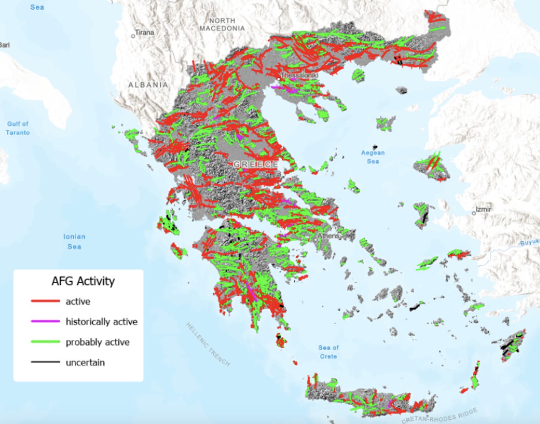 O νέος χάρτης σεισμών με όλα τα ρήγματα στην Ελλάδα – Πόσα είναι τα ενεργά