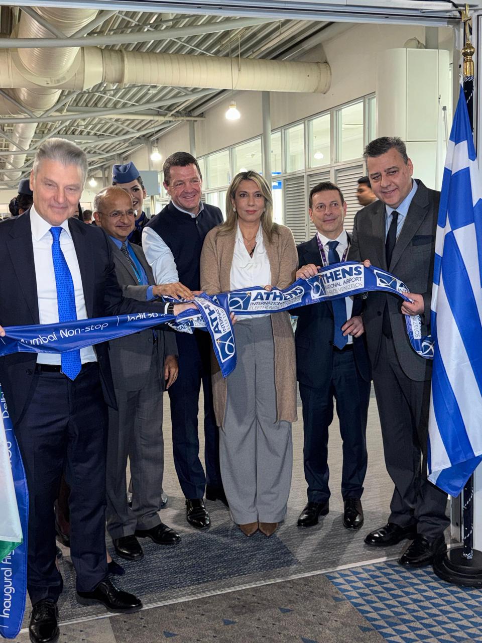 Η Υφυπουργός Τουρισμού Άννα Καραμανλή στα εγκαίνια των νέων απευθείας πτήσεων της IndiGo μεταξύ Ινδίας και Ελλάδας