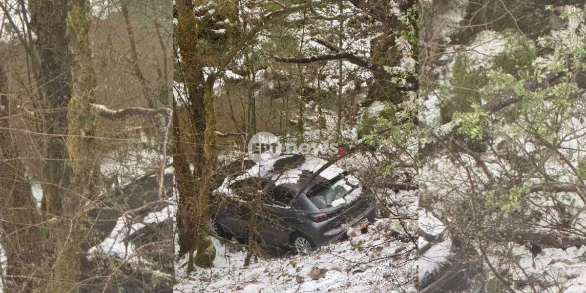 Ιωάννινα: Εγκλωβισμένοι από το χαλάζι στο Πάπιγκο – Όχημα στον γκρεμό, όλοι σώοι