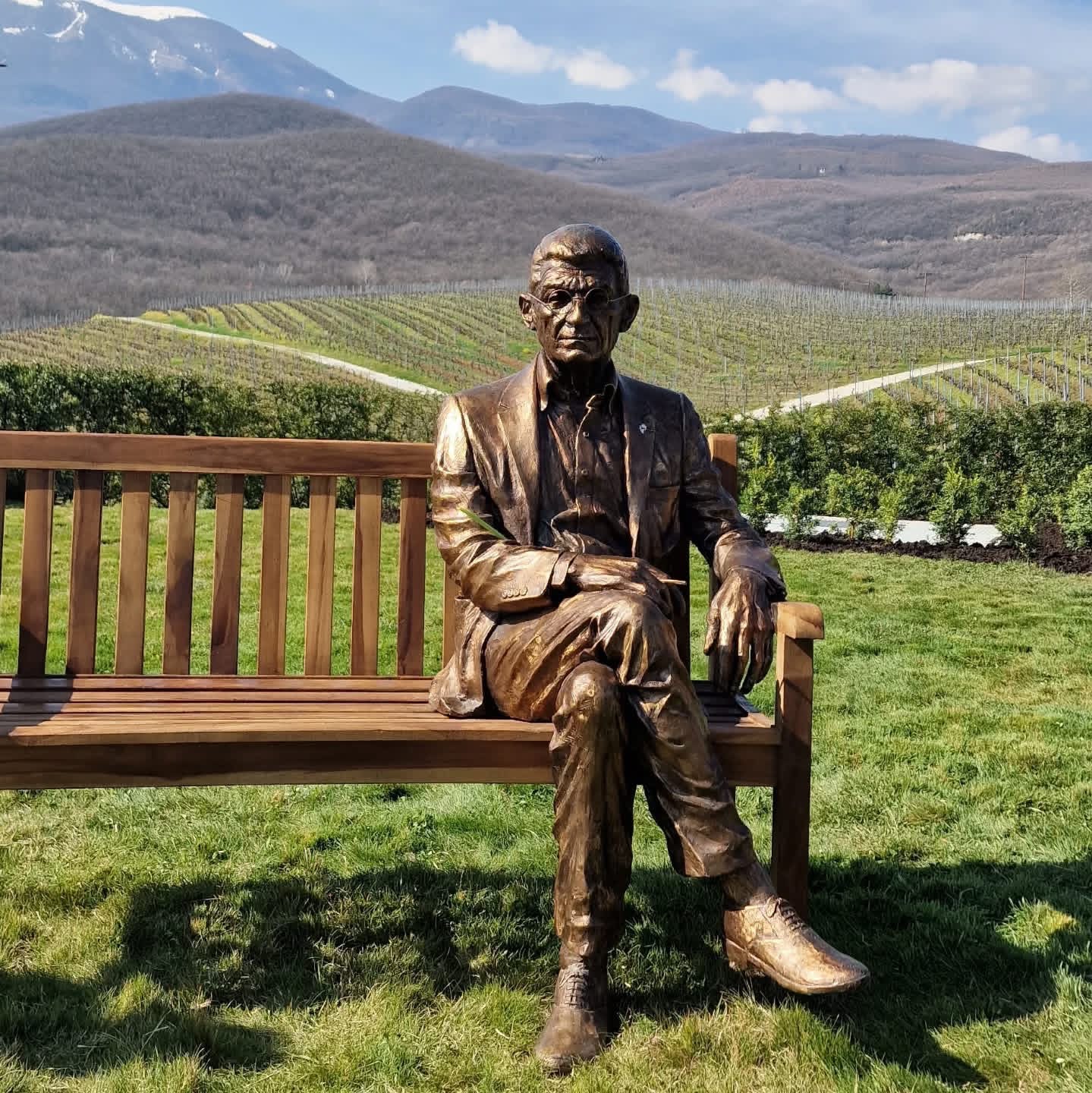 Ο κυρ Γιάννης «επέστρεψε» στα αμπέλια του – Γλυπτό από ορείχαλκο στο κτήμα στη Νάουσα