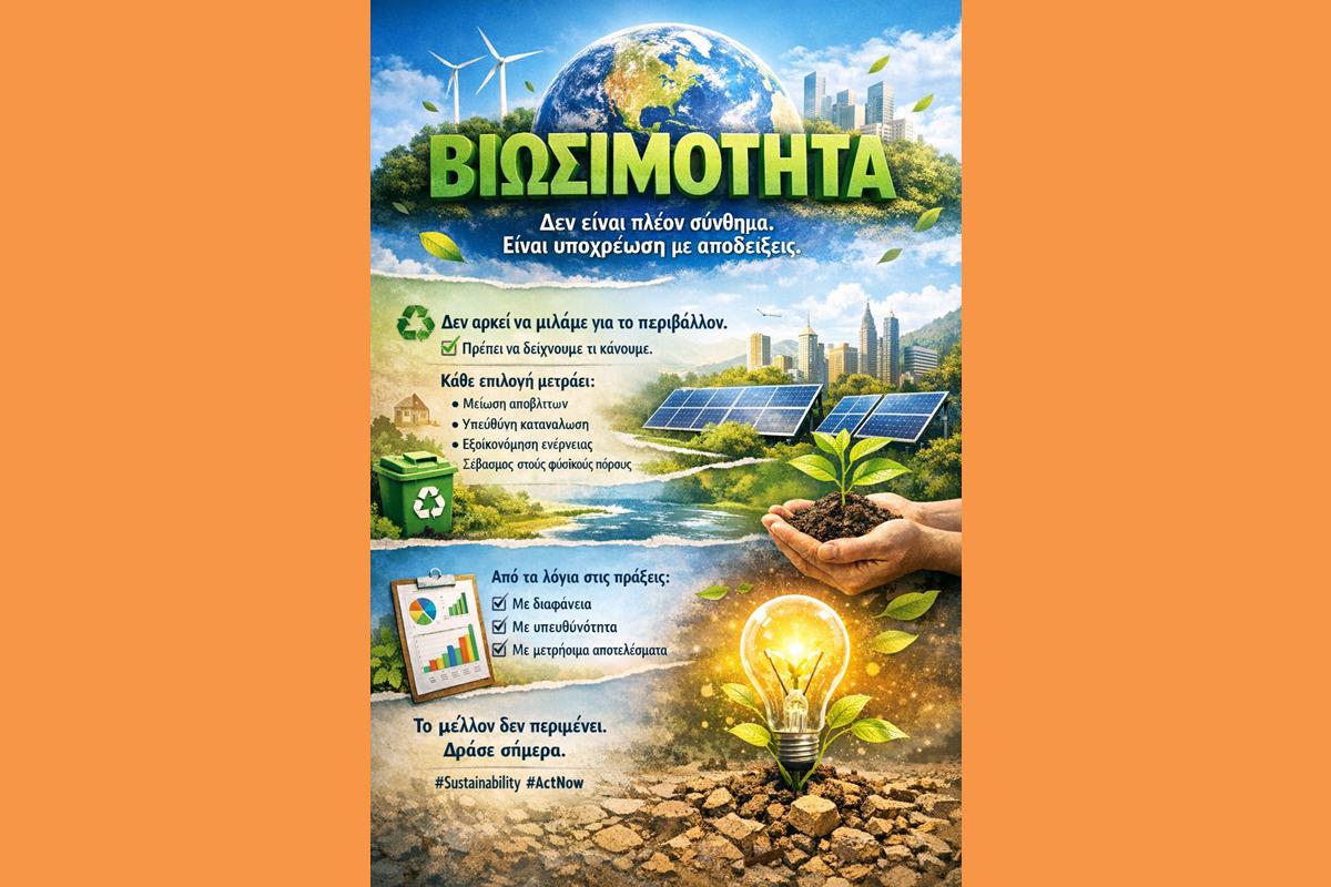 Η “βιωσιμότητα” δεν είναι πλέον σύνθημα. Είναι υποχρέωση με αποδείξεις