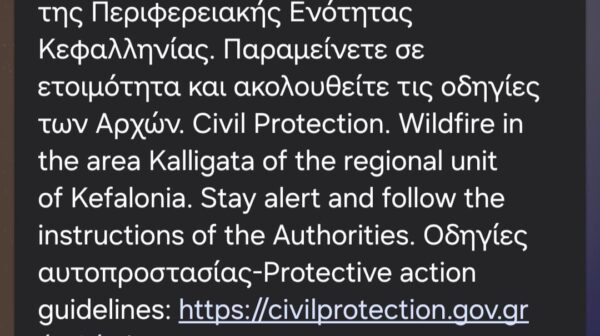 Ήχησε το 112 στην Κεφαλονιά – Πυρκαγιά στα Καλλιγάτα