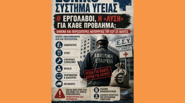 ΕΘΝΙΚΟ ΣΥΣΤΗΜΑ ΥΓΕΙΑΣ Εργολάβοι, η «λύση» για κάθε πρόβλημα: