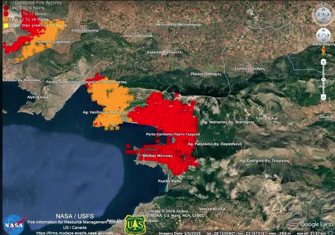 Σηκώθηκαν τα εναέρια μέσα στο Πόρτο Γερμενό: Επιχειρούν εννέα Canadair και τέσσερα ελικόπτερα – Απεγκλωβίστηκαν άτομα με πλοιάρια