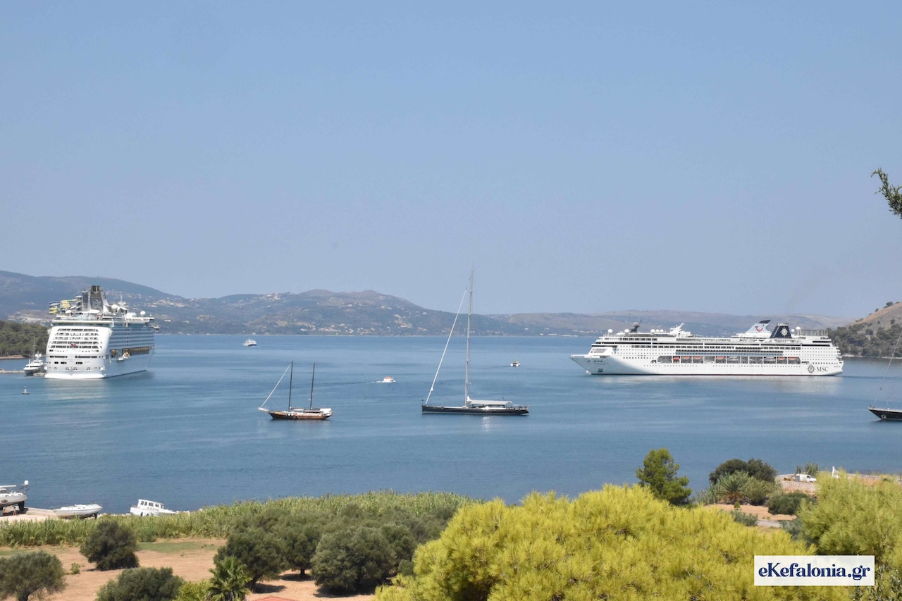 «Βούλιαξε» η Κεφαλονιά από κόσμο – 4 κρουαζιερόπλοια και χιλιάδες επισκέπτες σε Αργοστόλι και Σάμη