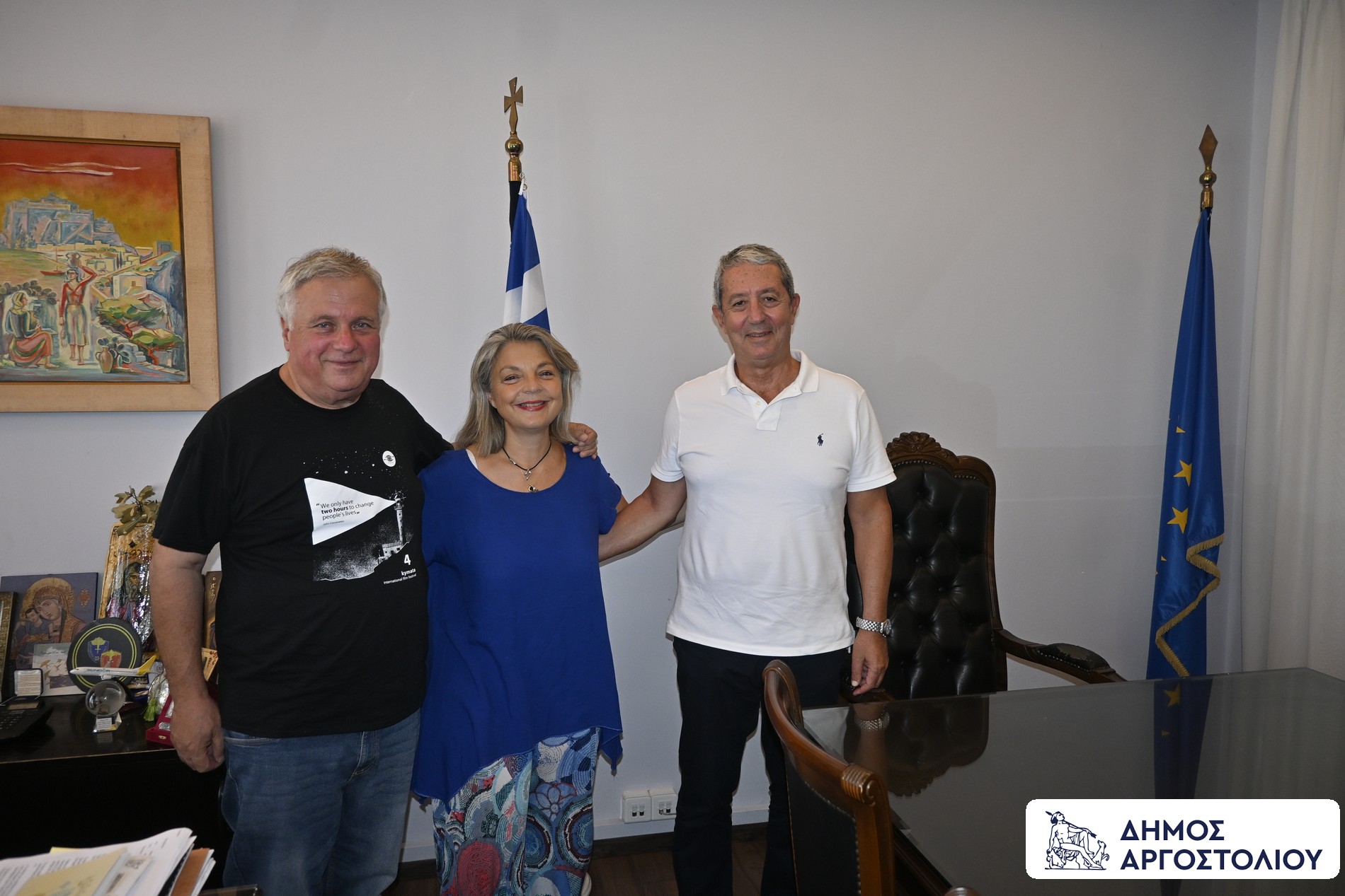 Επίσκεψη της Κεφαλονίτισσας συνθέτριας Πηγής Λυκούδη στο Δημαρχείο Αργοστολίου