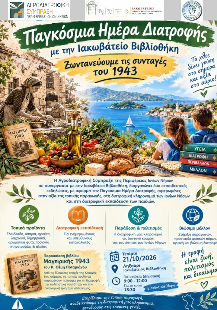 «Ζωντανεύοντας τις συνταγές του 1943»: Σήμερα η εκδήλωση στην Ιακωβάτειο